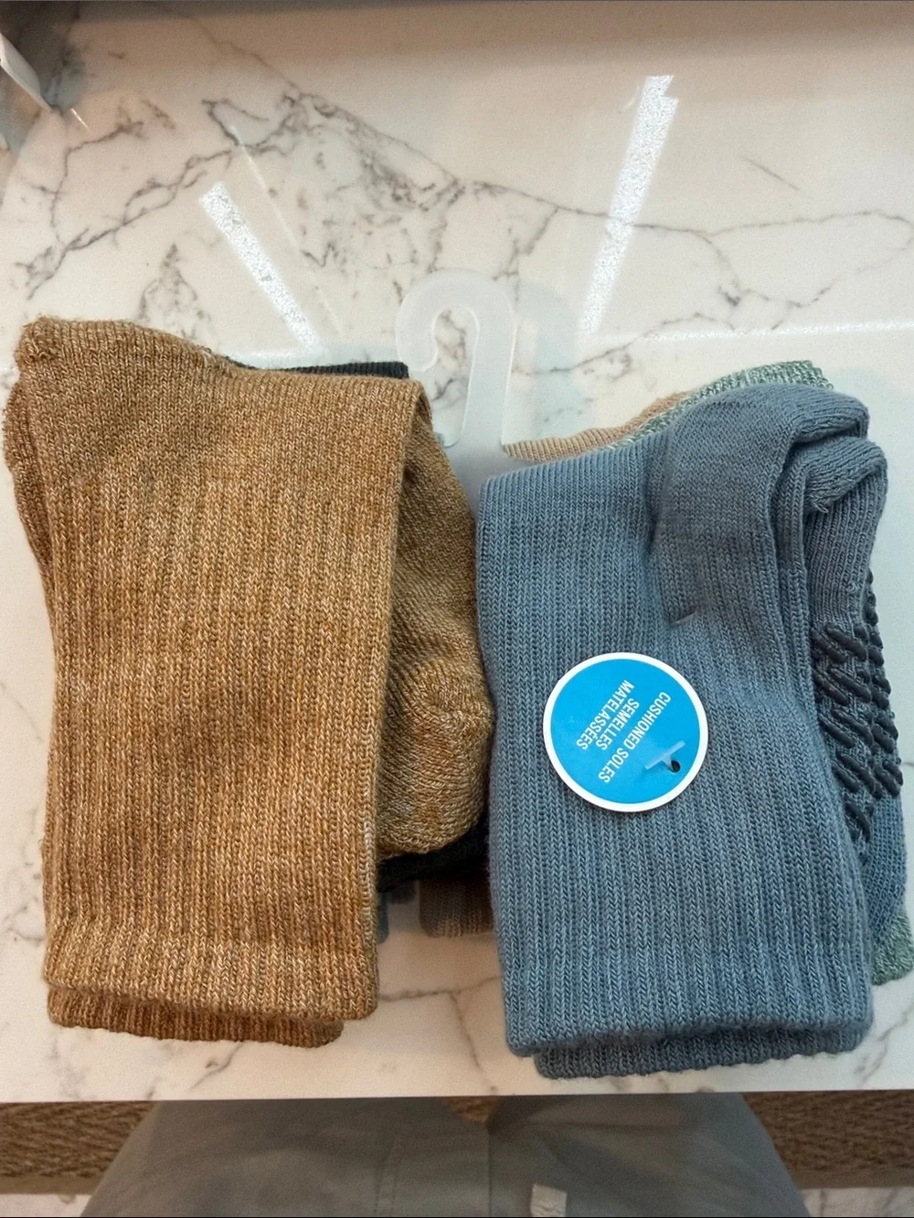 Kids Ribbed Crew Socks - Brown and Gray - Pack